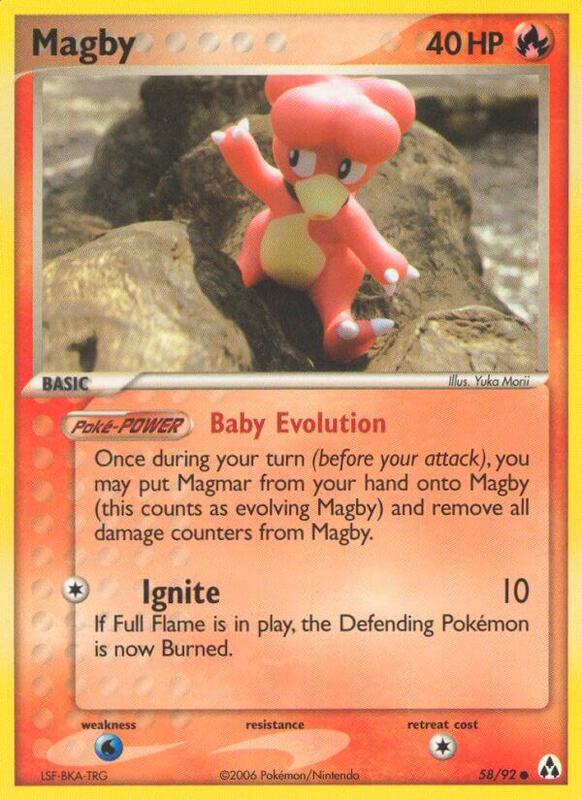 Magby Pokemon card from Legend Maker