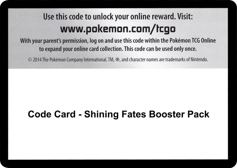 Code Card - Shining Fates Booster Pack Pokemon card from Shining Fates