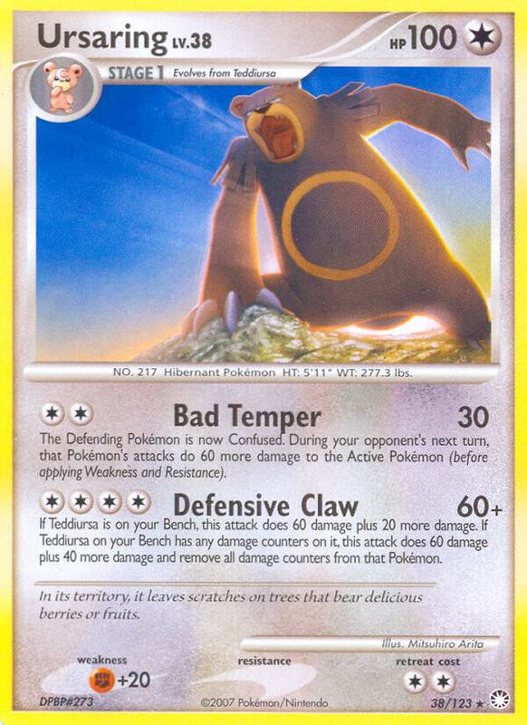 Ursaring Pokemon card from Mysterious Treasures