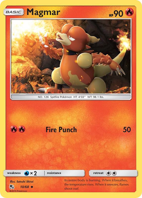 Magmar Pokemon card from Hidden Fates