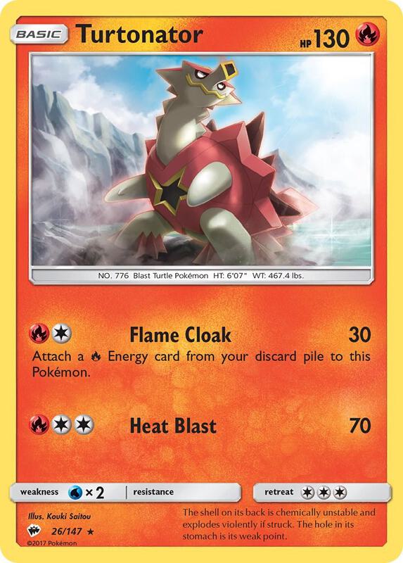 Turtonator Pokemon card from SM - Burning Shadows