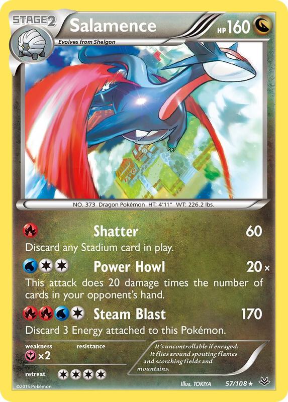 Salamence Pokemon card from XY - Roaring Skies
