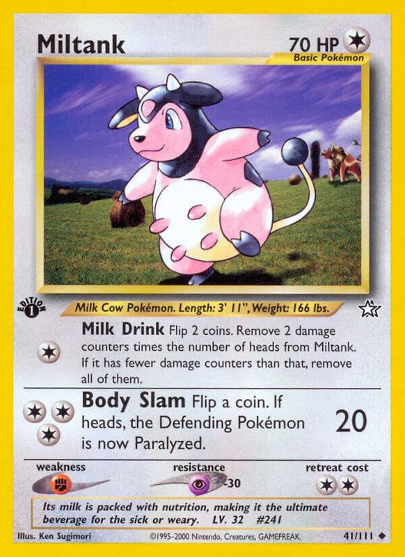 Miltank Pokemon card from Neo Genesis