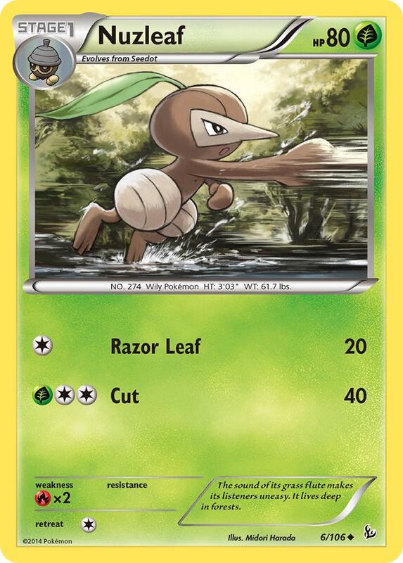 Nuzleaf Pokemon card from XY - Flashfire