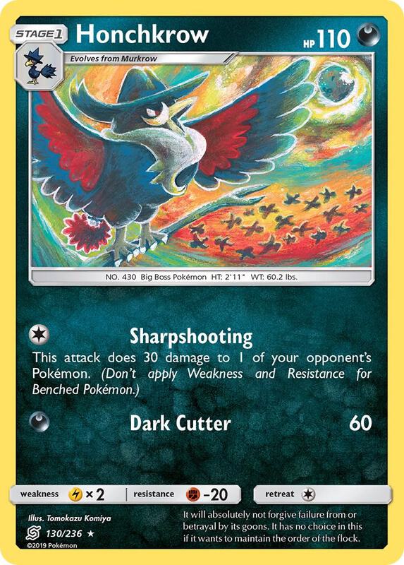 Honchkrow Pokemon card from SM - Unified Minds