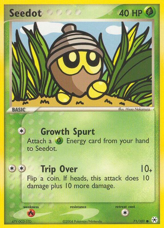 Seedot Pokemon card from Hidden Legends