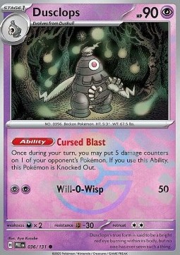 Dusclops Pokemon card from Prismatic Evolutions Additionals