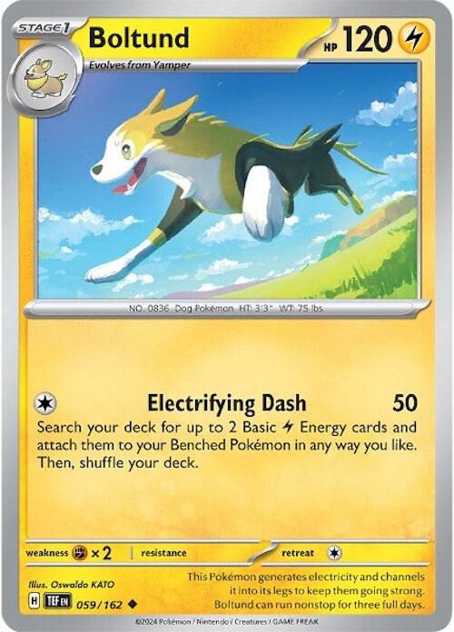 Boltund Pokemon card from SV05: Temporal Forces