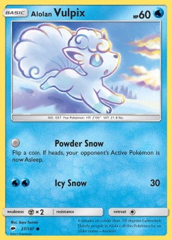 Alolan Vulpix Pokemon card from Burning Shadows