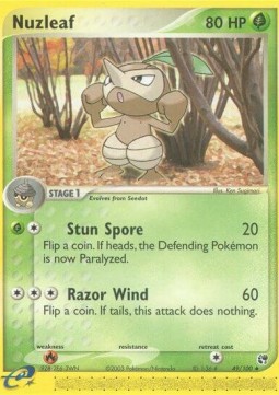 Nuzleaf (Holo) Pokemon card from EX Sandstorm