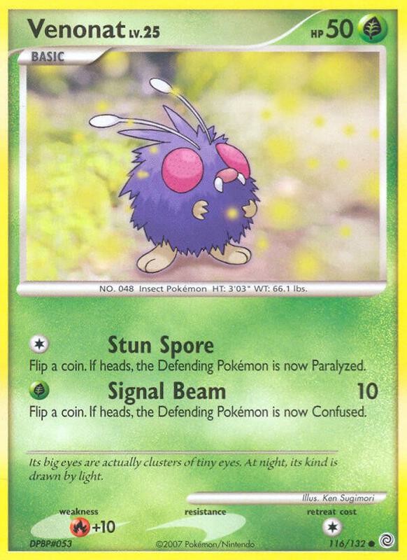 Venonat Pokemon card from Secret Wonders