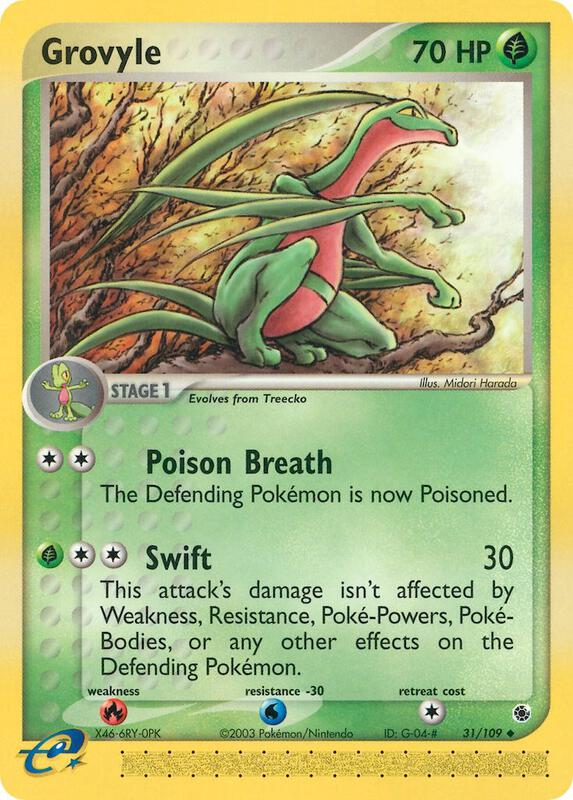 Grovyle Pokemon card from Ruby and Sapphire