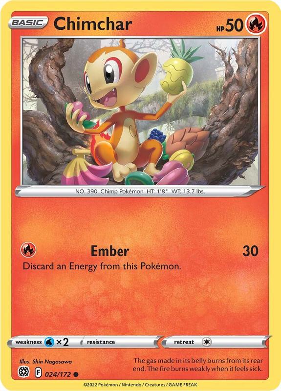 Chimchar Pokemon card from SWSH09: Brilliant Stars