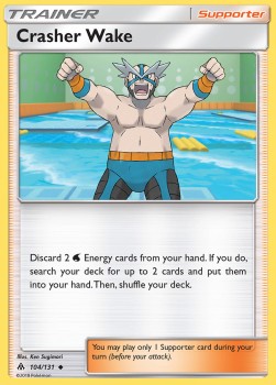 Crasher Wake Pokemon card from Forbidden Light