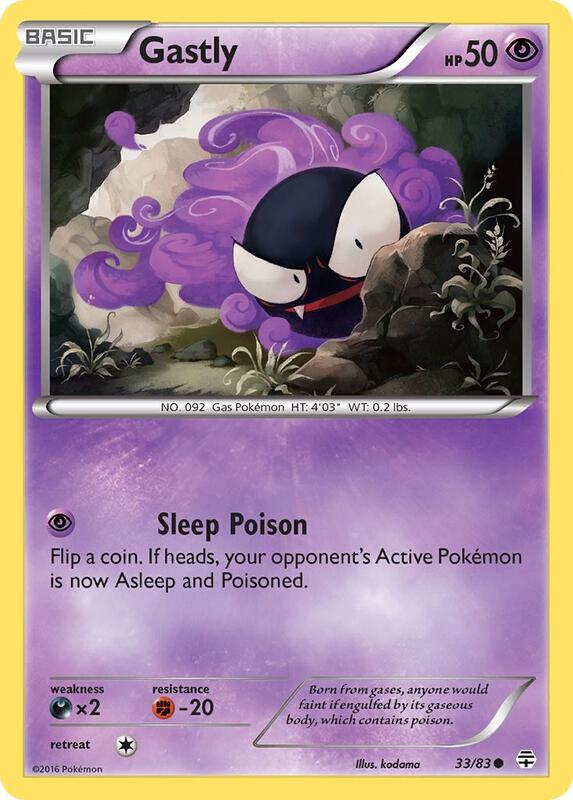 Gastly Pokemon card from Generations