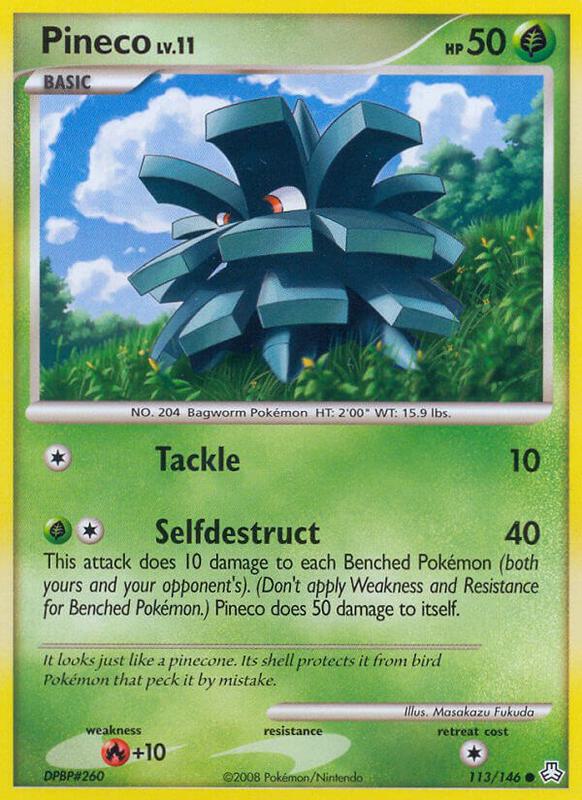 Pineco Pokemon card from Legends Awakened