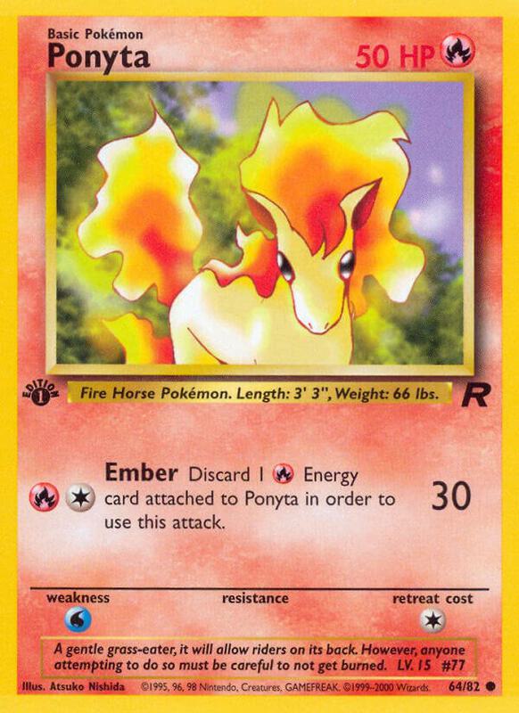 Ponyta Pokemon card from Team Rocket