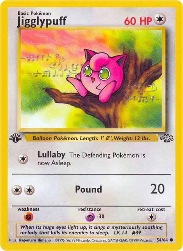 Jigglypuff Pokemon card from Jungle