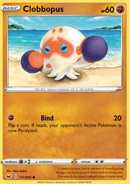 Clobbopus Pokemon card from Sword Shield