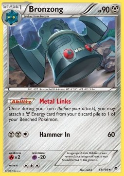 Bronzong Pokemon card from Phantom Forces