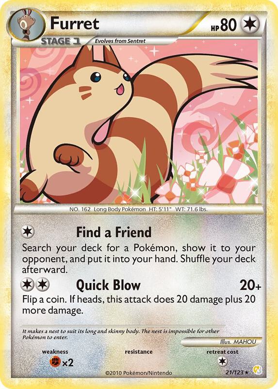 Furret Pokemon card from HeartGold SoulSilver