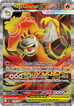 Mega Camerupt ex Pokemon card from Mega Evolution IDTH