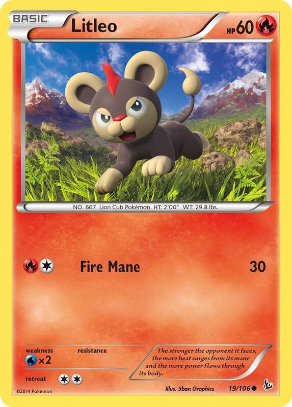 Litleo (19) Pokemon card from XY - Flashfire