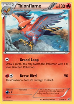 Talonflame Pokemon card from Roaring Skies