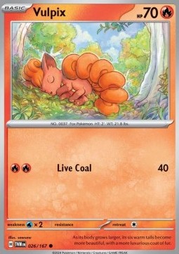 Vulpix Pokemon card from Twilight Masquerade