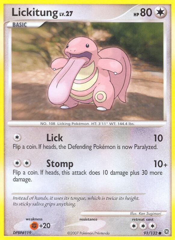 Lickitung Pokemon card from Secret Wonders