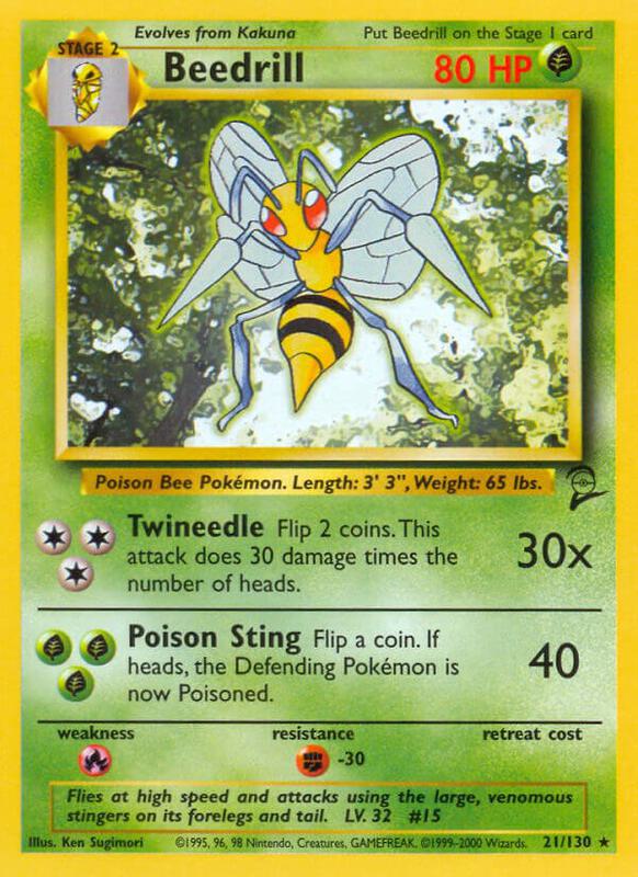Beedrill Pokemon card from Base Set 2