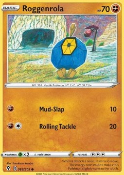 Roggenrola Pokemon card from Evolving Skies