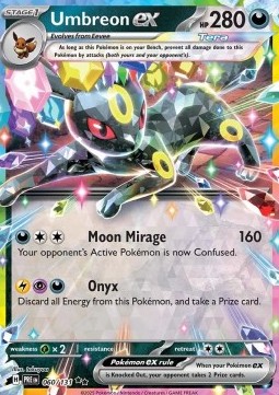 Umbreon ex Pokemon card from Prismatic Evolutions