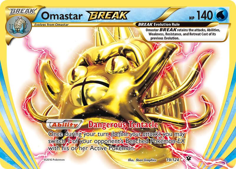 Omastar BREAK Pokemon card from XY - Fates Collide