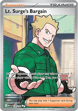 Lt. Surge's Bargain Pokemon card from Mega Evolution