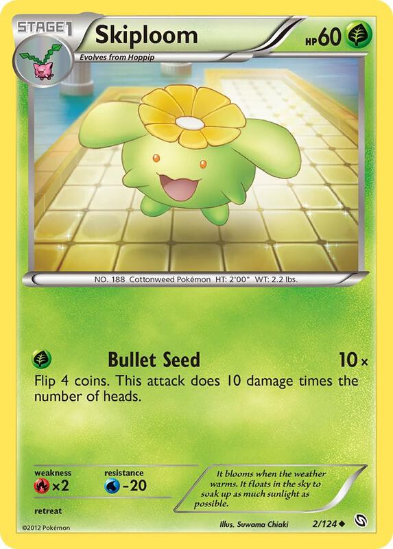 Skiploom Pokemon card from Dragons Exalted