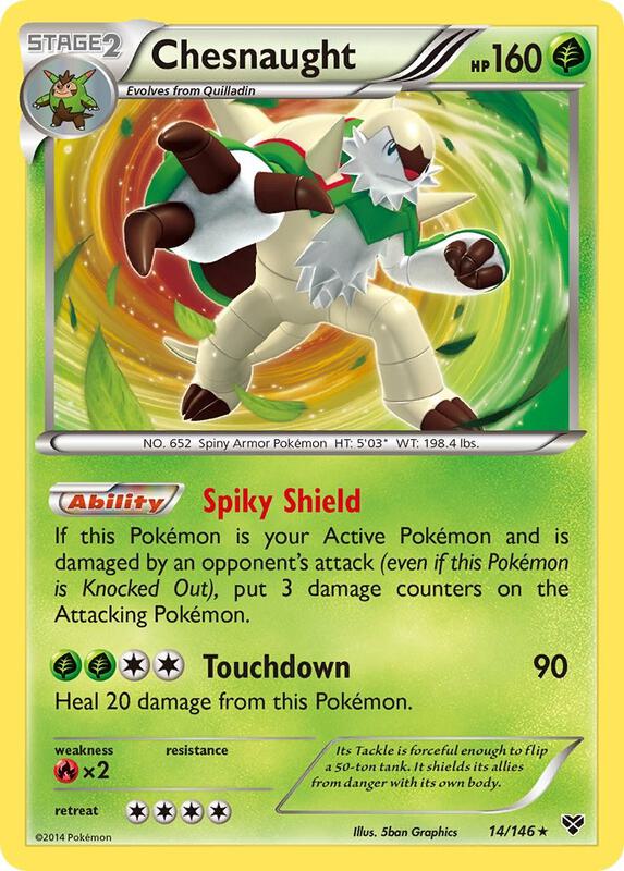Chesnaught Pokemon card from XY Base Set