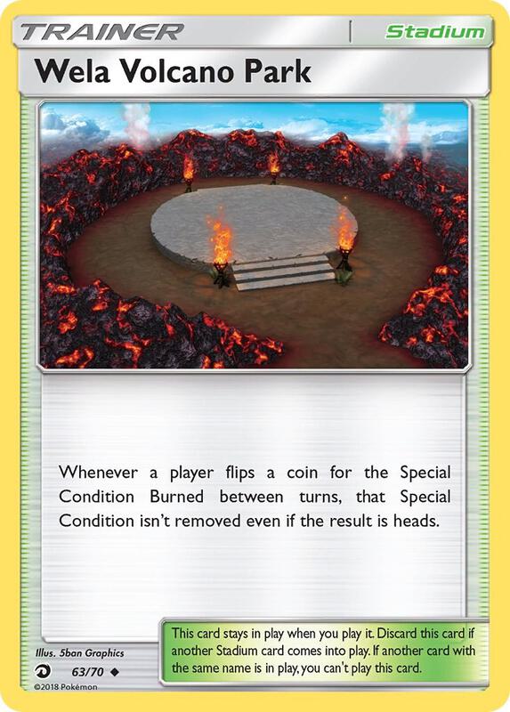 Wela Volcano Park Pokemon card from Dragon Majesty