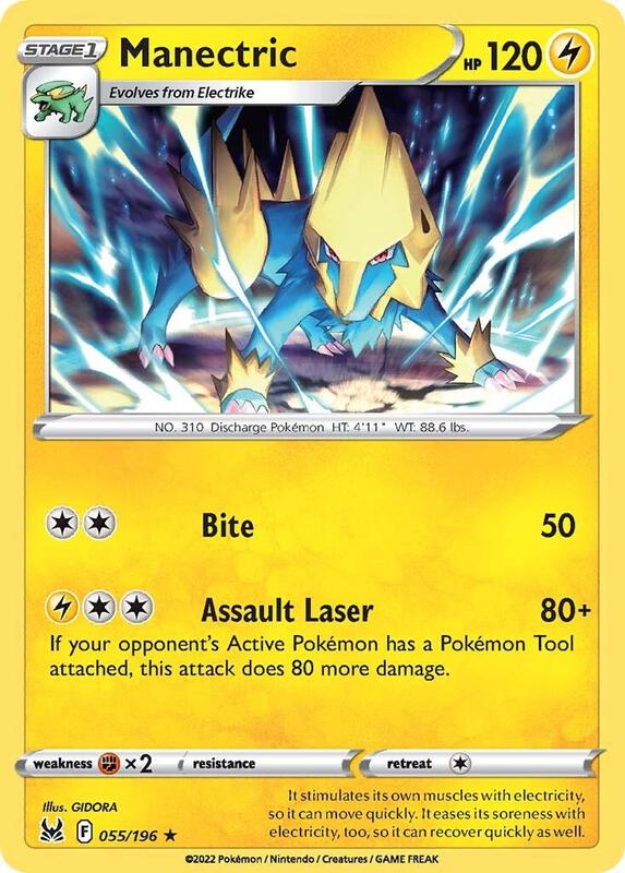 Manectric Pokemon card from SWSH11: Lost Origin