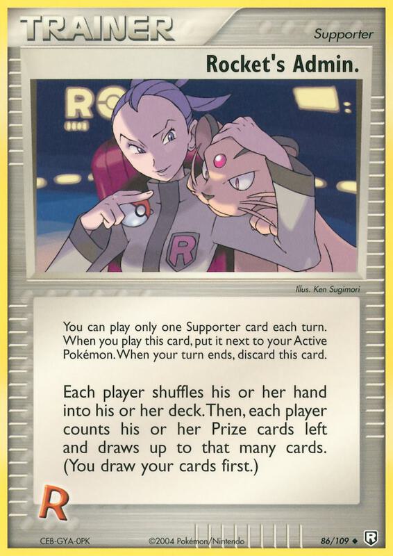 Rocket's Admin. Pokemon card from Team Rocket Returns