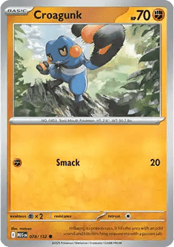 Croagunk Pokemon card from Mega Evolution