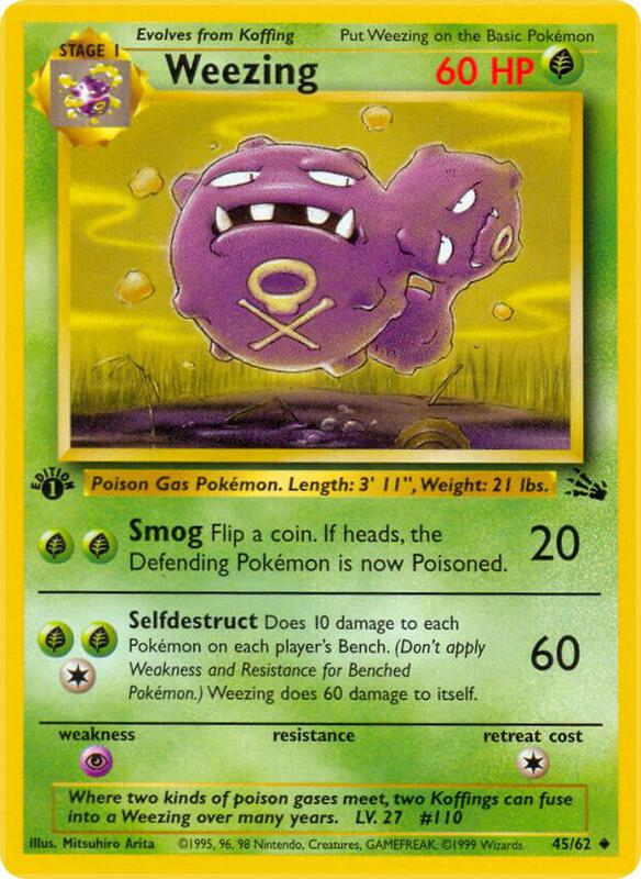 Weezing Pokemon card from Fossil