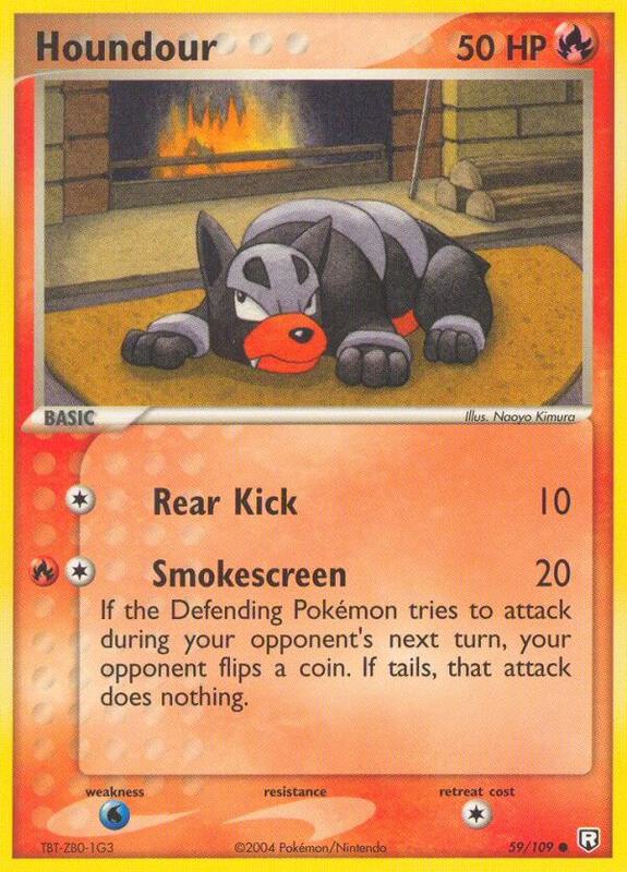 Houndour Pokemon card from Team Rocket Returns
