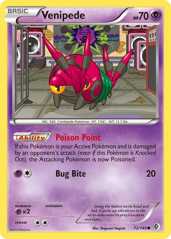 Venipede Pokemon card from Boundaries Crossed