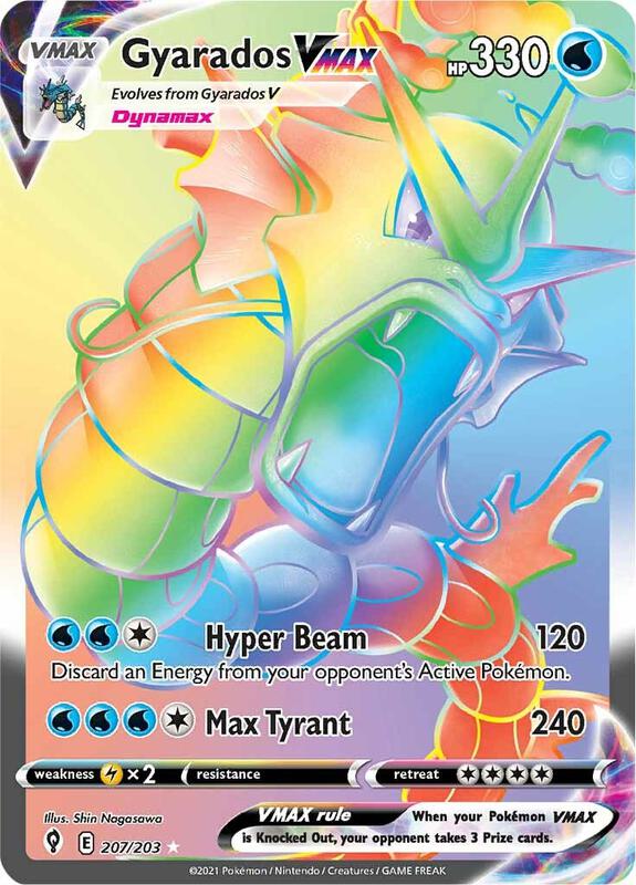 Gyarados VMAX (Secret) Pokemon card from SWSH07: Evolving