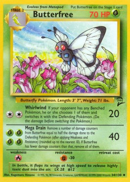 Butterfree Pokemon card from Base Set 2