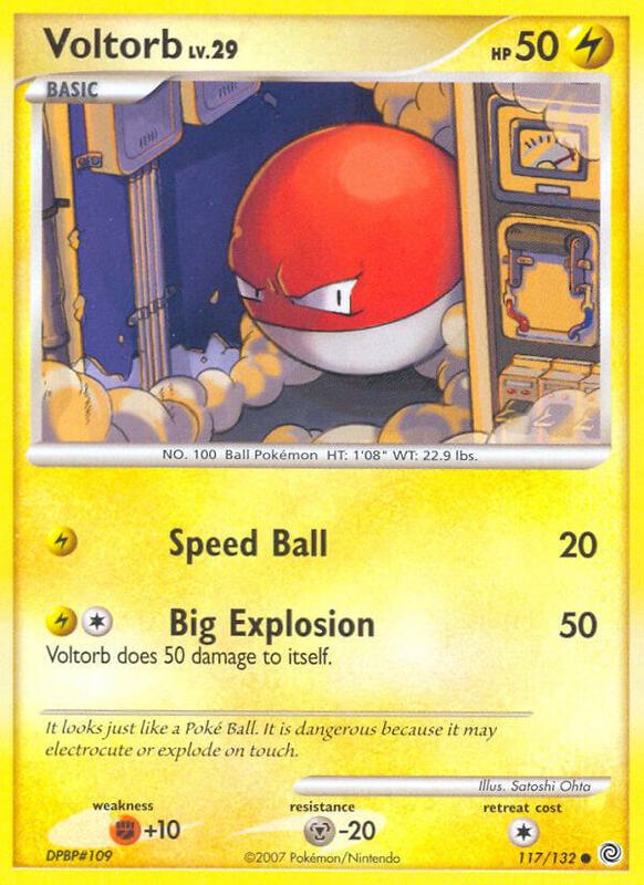 Voltorb Pokemon card from Secret Wonders