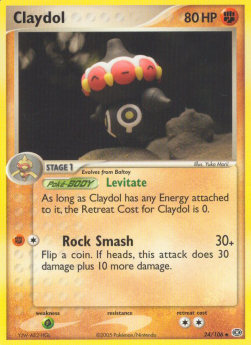 Claydol Pokemon card from EX Emerald