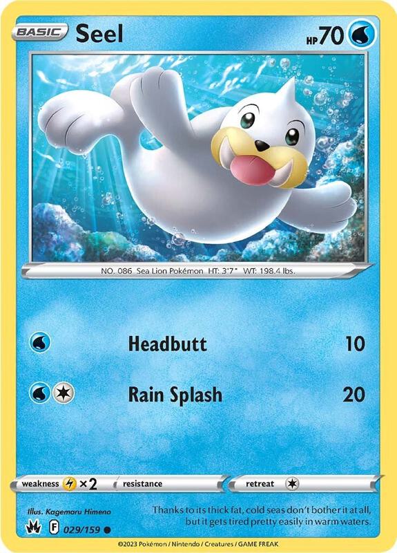 Seel Pokemon card from Crown Zenith