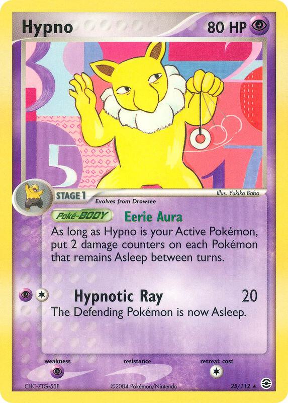 Hypno Pokemon card from FireRed & LeafGreen